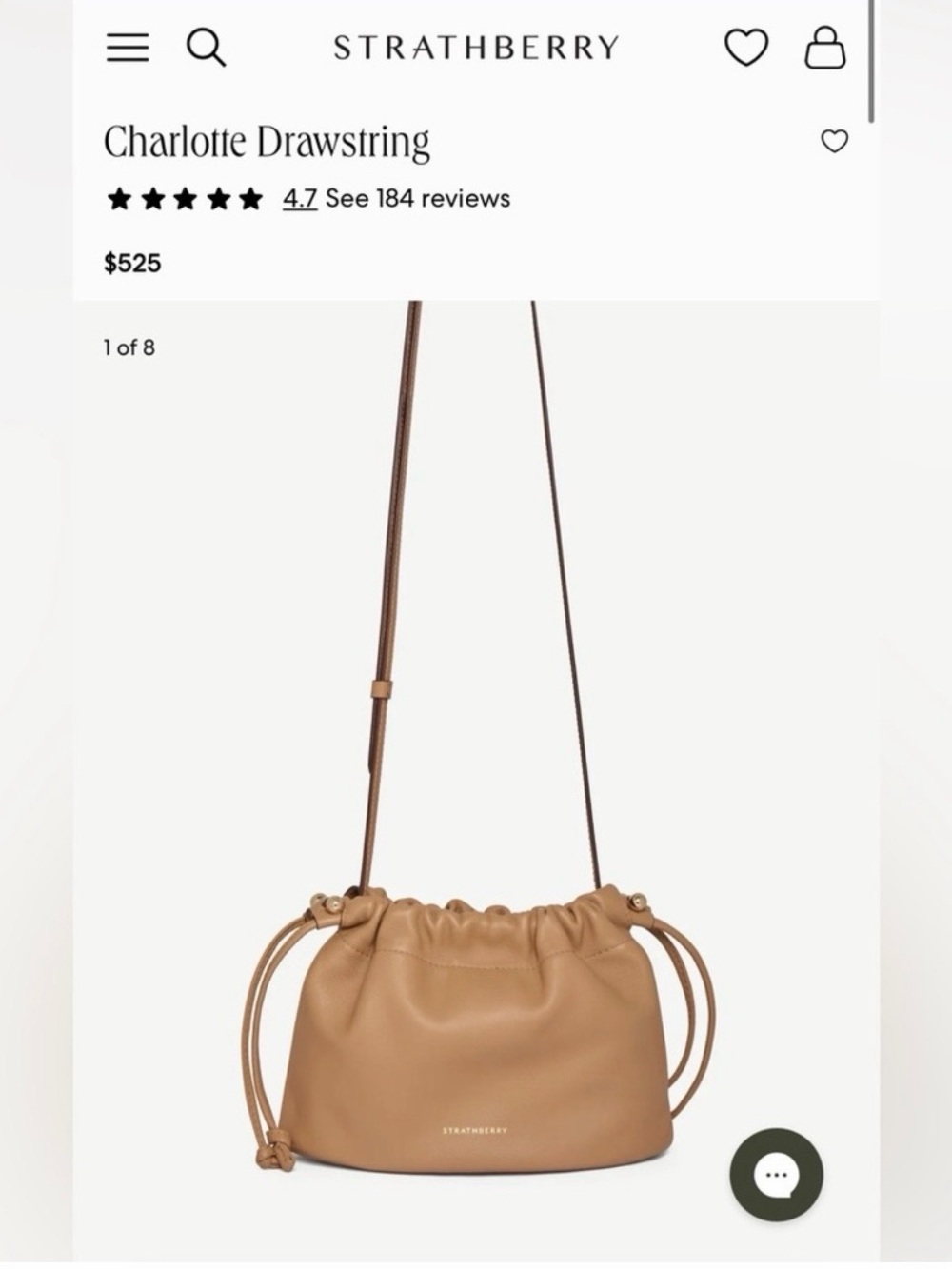 Strathberry Charlotte Drawstring Bag in Tan - Picture 10 of 10